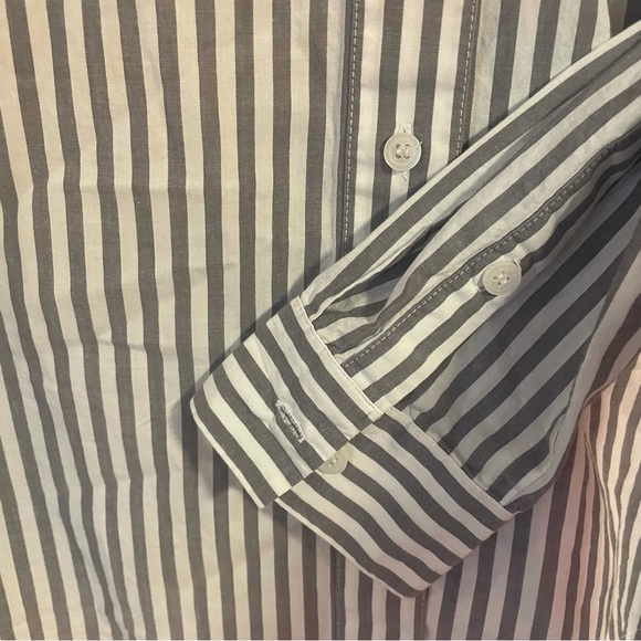 Madewell Blue & White Vertical Stripe & Pinstripes Button-Down Collared Shirt - Picture 7 of 7